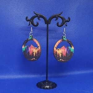 One Pair Colorful Mountain Range Scenery Earrings